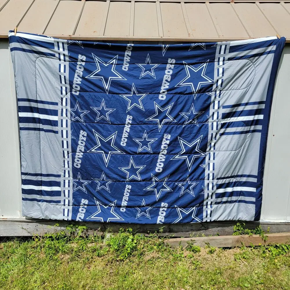 4Pc Dallas Cowboys Twin Size Comforter and Sheet Set + Throw